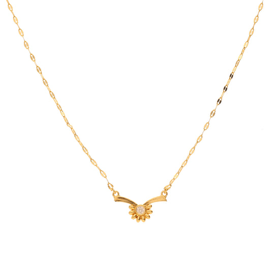 Anzu Demifine Minimalist Flower Necklace | Dainty Floral Pendant