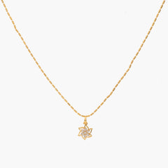 Anzu Demifine Lotus Flower Necklace | Dainty Zirconia Star Pendant