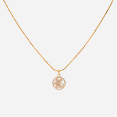 Anzu Floral Circle Necklace | Dainty Demifine Zirconia Pendant