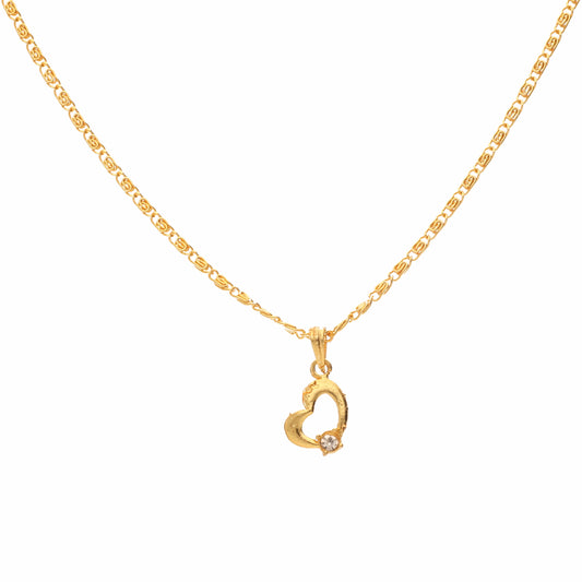 Anzu Dainty Heart Pendant Necklace | Demifine Gold & Zirconia