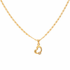 Anzu Dainty Heart Pendant Necklace | Demifine Gold & Zirconia