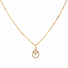 Anzu Crescent Flower Necklace | Dainty Demifine Zirconia Pendant