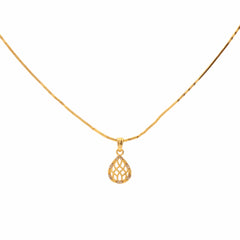 Anzu Demi-Fine Gold Teardrop Pendant Necklace | Elegant Minimalist Jewelry for Women