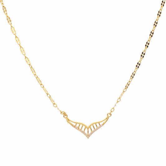 Anzu Winged V-Shape Necklace | Demifine Zirconia Pendant