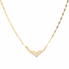 Anzu Winged V-Shape Necklace | Demifine Zirconia Pendant