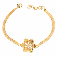 Anzu Floral Statement Bracelet | Demifine Gold Shell Petal Design