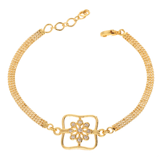 Anzu Geometric Floral Bracelet | Dainty Demifine Square Jewellery