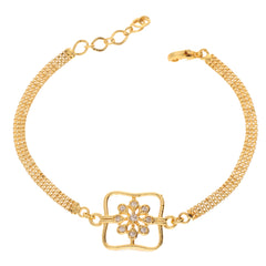 Anzu Geometric Floral Bracelet | Dainty Demifine Square Jewellery