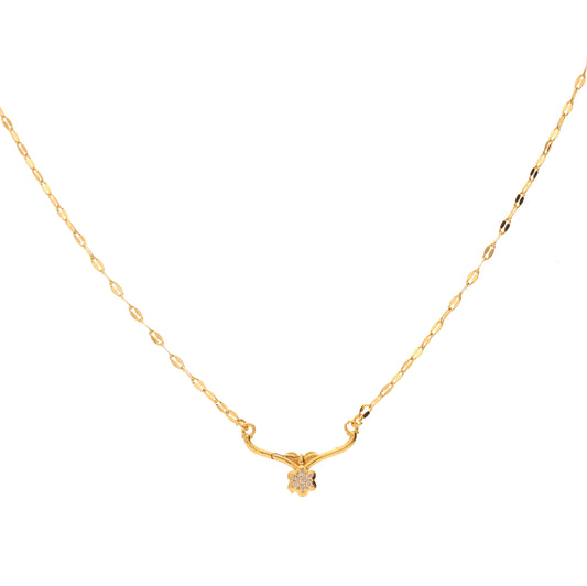 Anzu Demifine Floral Necklace | Dainty Flower & Leaf Pendant