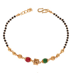 Anzu Demifine Mangalsutra Bracelet | Gold & Gemstone Beaded Chain