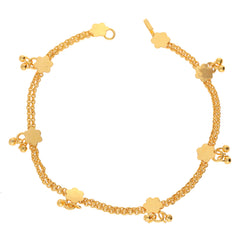 Anzu Double Chain Charm Bracelet | Demifine Flower & Ghungroo Jewellery