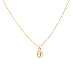 Anzu Concentric Oval Necklace | Dainty Demifine Floral Pendant