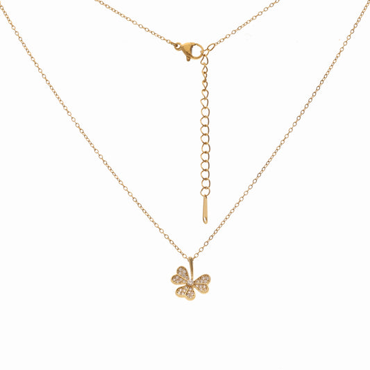 Anzu Dainty Clover Necklace | Demifine Four Leaf Lucky Charm Pendant