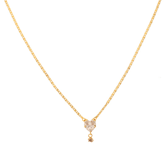 Anzu Demifine Heart Necklace | Dainty Zirconia Pendant