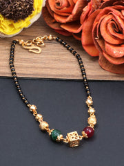 Anzu Demifine Mangalsutra Bracelet | Gold & Gemstone Beaded Chain