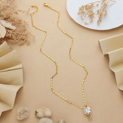 Anzu Demifine Heart Necklace | Dainty Zirconia Pendant