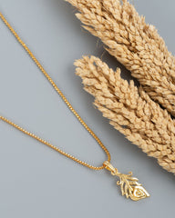 Anzu Peacock Feather Necklace | Demifine Gold Pendant