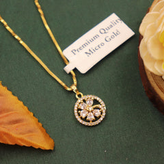 Anzu Floral Circle Necklace | Dainty Demifine Zirconia Pendant