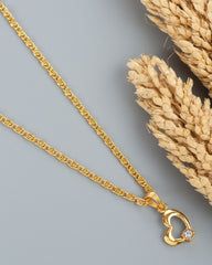 Anzu Dainty Heart Pendant Necklace | Demifine Gold & Zirconia