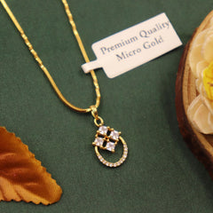 Anzu Crescent Flower Necklace | Dainty Demifine Zirconia Pendant