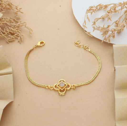 Anzu Four-Petal Flower Bracelet | Demifine Clover Zirconia Jewellery