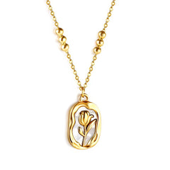 Golden Bloom Pendant | Elegant Rose Motif Necklace