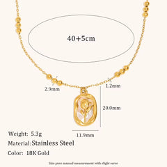 Golden Bloom Pendant | Elegant Rose Motif Necklace