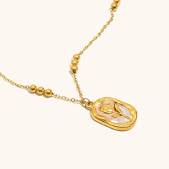 Golden Bloom Pendant | Elegant Rose Motif Necklace