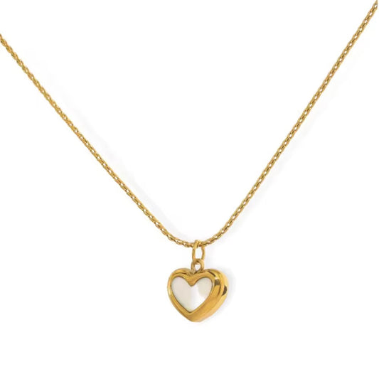 Hollow Heart Charm | Minimal Gold-Plated Pendant Necklace