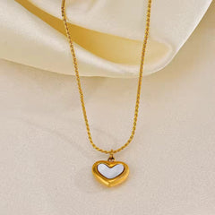 Hollow Heart Charm | Minimal Gold-Plated Pendant Necklace