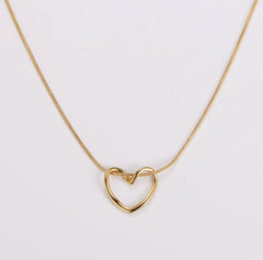 Eternal Embrace Necklace | Interlocked Open Heart Pendant in Gold & Silver Finish