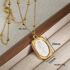 Vintage Bloom Necklace | Gold-Framed Rose Pendant