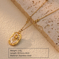 Golden Bloom Pendant | Elegant Rose Motif Necklace