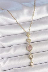Celestia Lilac Pendant | Gold Necklace with Lavender Stone & Diamonds