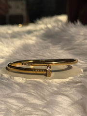 Gilded Grace | Sculpted Nail Bracelet in Diamond-Kissed Gold