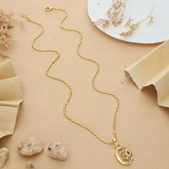 Anzu Oval Pendant Necklace | Dainty Demifine Star Design