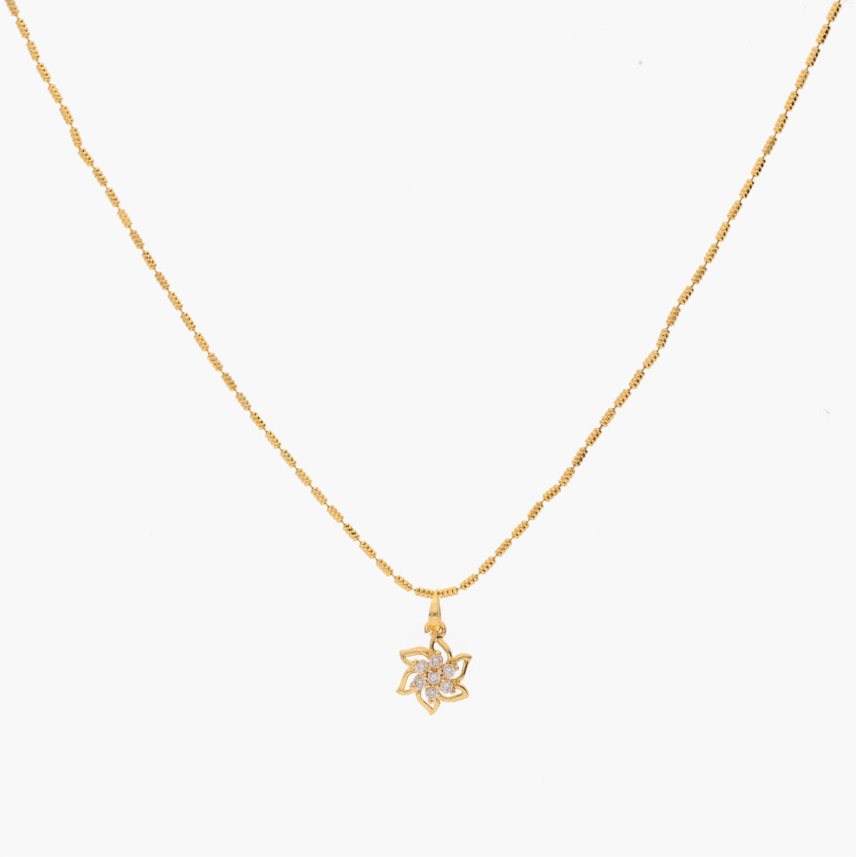 Anzu Demifine Lotus Flower Necklace | Dainty Zirconia Star Pendant
