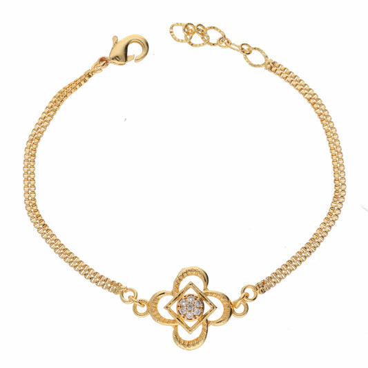 Anzu Four-Petal Flower Bracelet | Demifine Clover Zirconia Jewellery