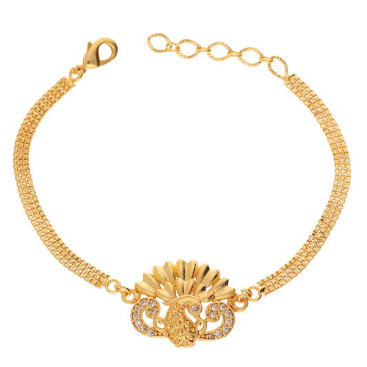 Anzu Peacock Bracelet | Demifine Gold & Zirconia Jewellery