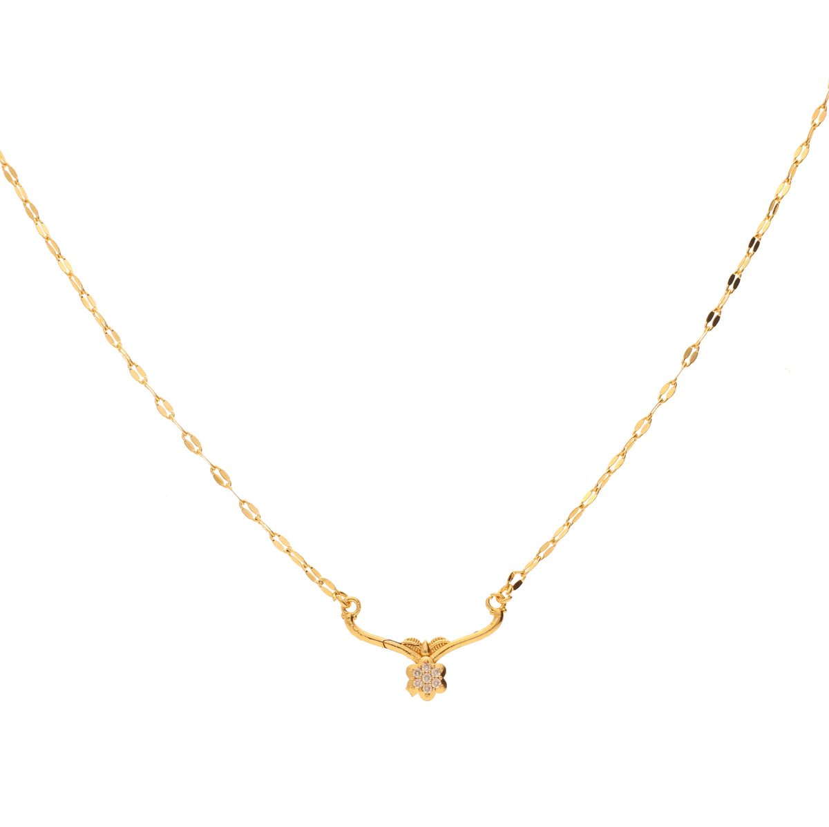 Anzu Demifine Floral Necklace | Dainty Flower & Leaf Pendant