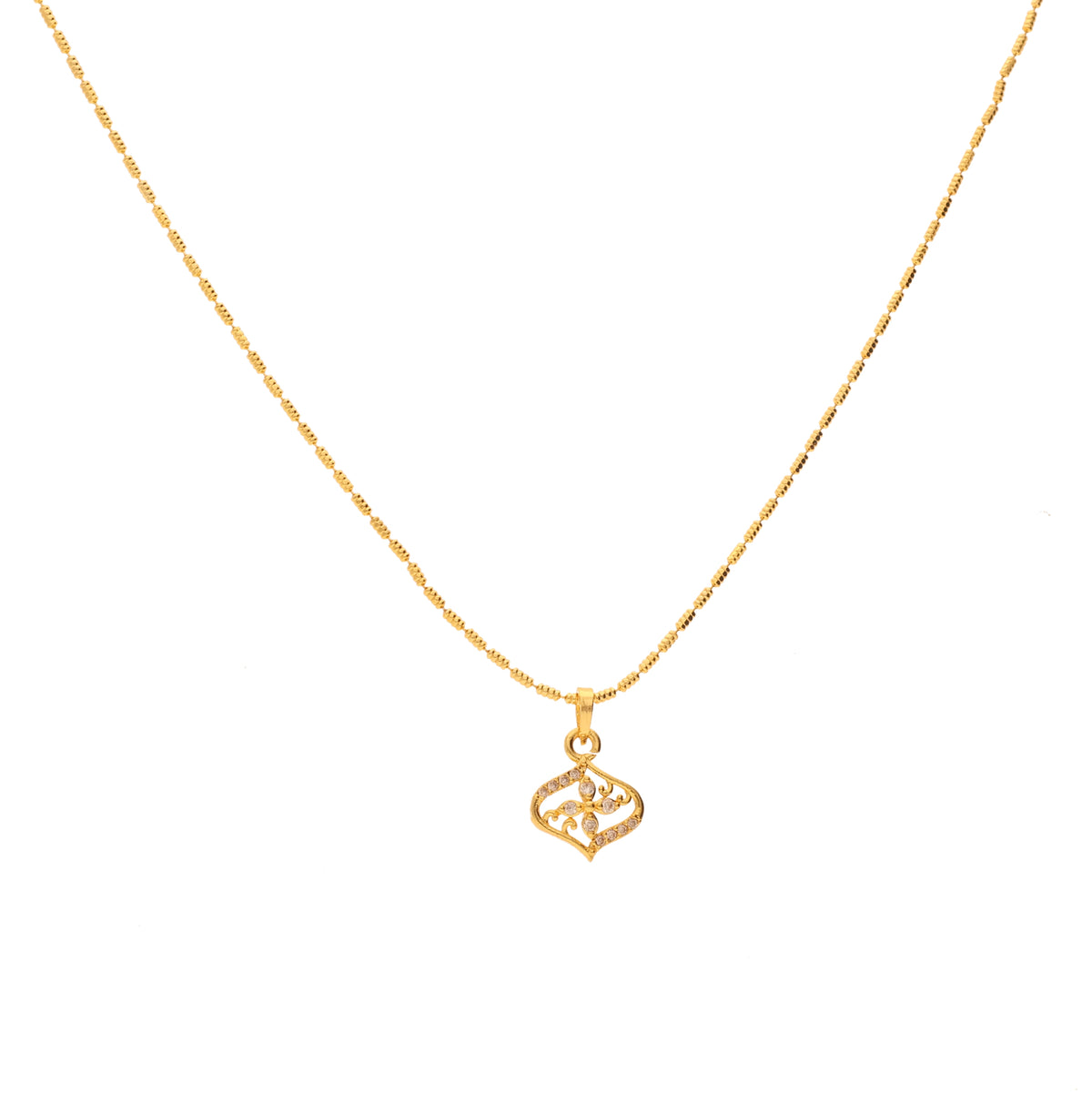 Anzu Demifine Ornate Pendant | Dainty Gold Filigree Necklace