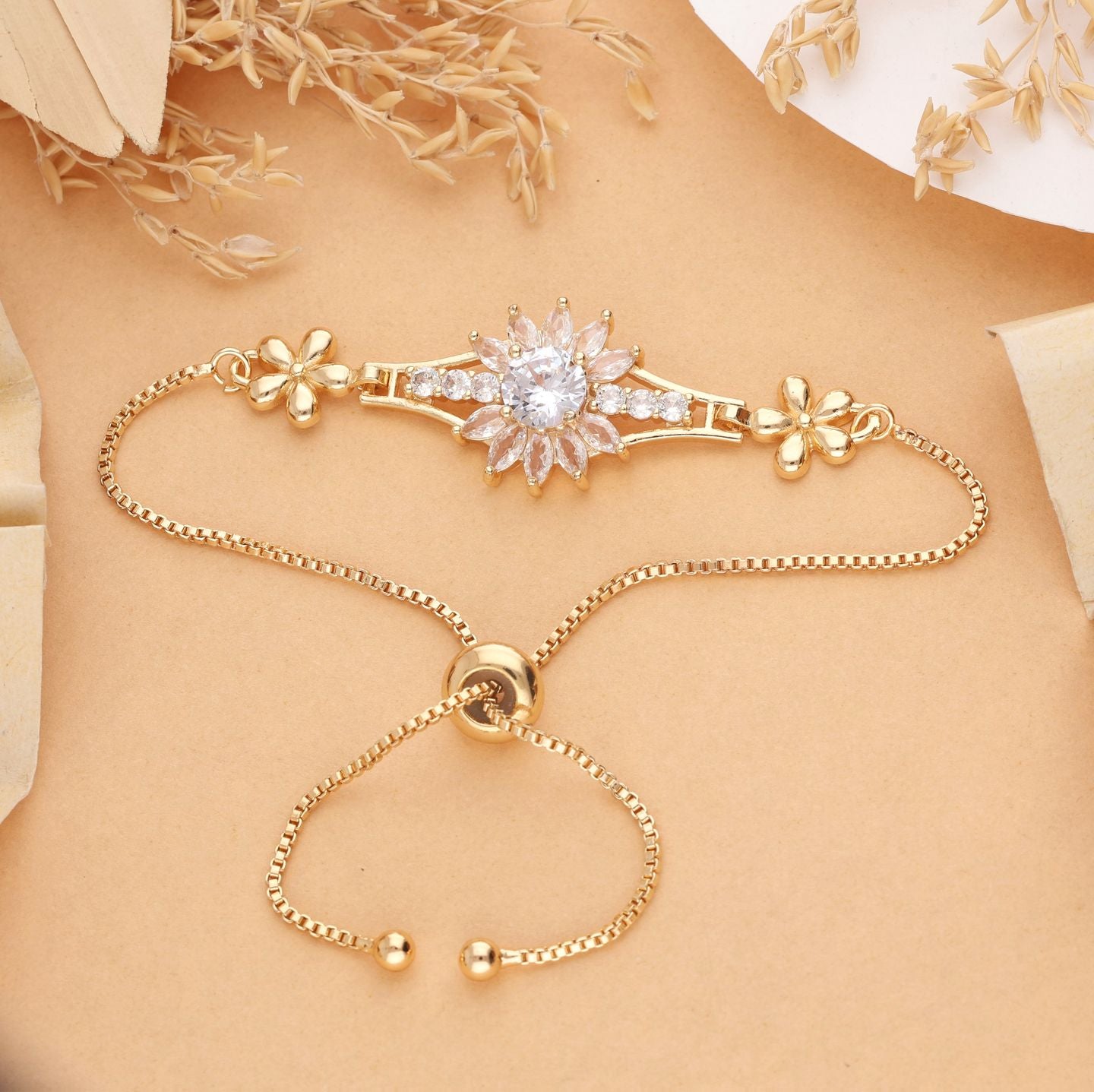 Delicate Floral Swirl Drop Pendant Necklace | 1g Gold Plated