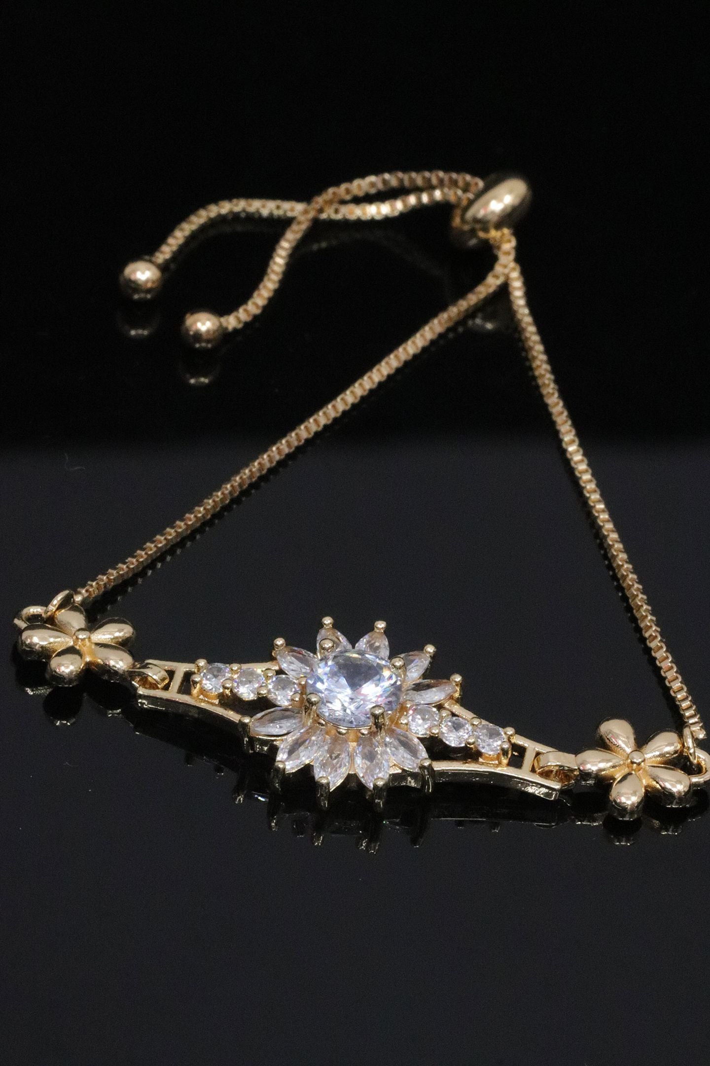 Delicate Floral Swirl Drop Pendant Necklace | 1g Gold Plated