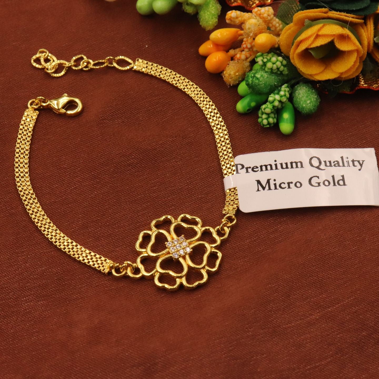Intricate Floral Cluster Pendant Necklace | 1g Gold Plated
