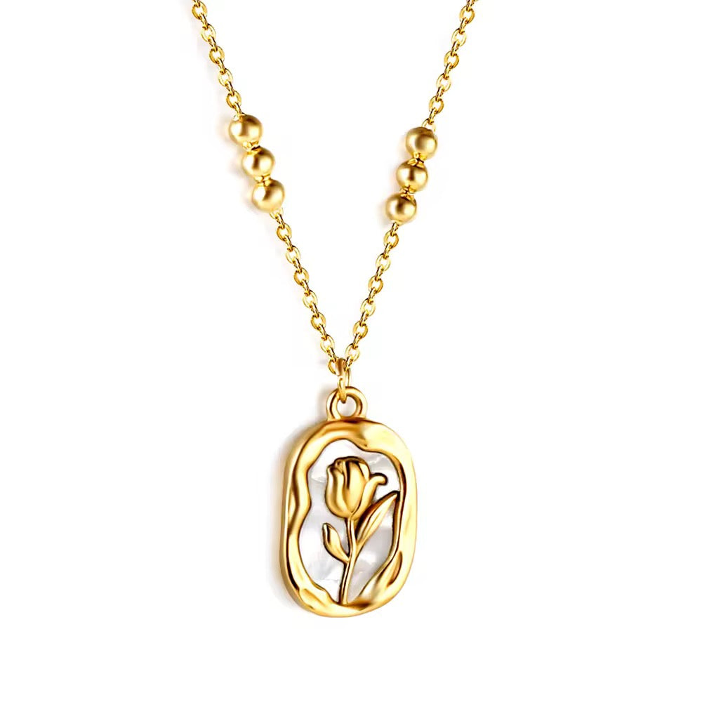 Golden Bloom Pendant | Elegant Rose Motif Necklace