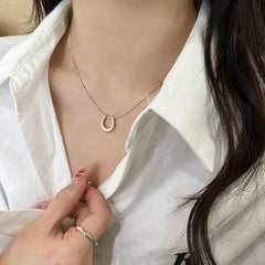 Soleil Curve Pendant | Gold-Plated Elegance